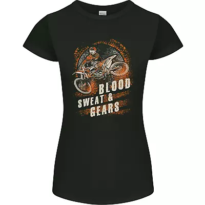 Buy Blood Sweat And Gears Motocross Dirt Bike Womens Petite Cut T-Shirt • 8.75£
