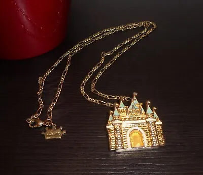 Buy 14K Gold Plated - Swarovski Disney Couture Kidada - Princess Castle Necklace • 24.99£