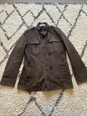 Buy Reiss Jacket Grey Khaki Green Industrial Zipped UK Mens Large Large L 42” • 39.99£