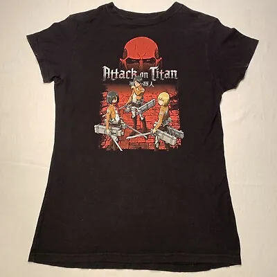 Buy Attack On Titan Graphic Print Shirt Womens Size XL Black Ripple Junction Anime • 9.48£