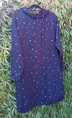 Buy Yours Women Navy Silver Spot Hoodie Dress Size 16. New With Tags • 25.50£