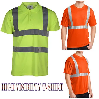 Buy Hi Viz T Shirt Safety Work High Vis Visibility Two Tone Short Sleeve Crew Neck • 6.99£