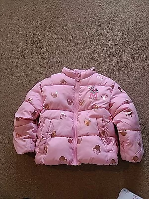 Buy Girls Age 2-3 Years Disney Minnie Mouse Coat Pink F&F • 1.50£