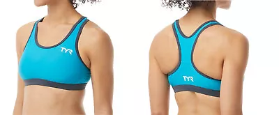 Buy TYR Competitor Womens RacerBack Tri Bra Top - Turquoise Grey - Size XS - $45 • 14.21£