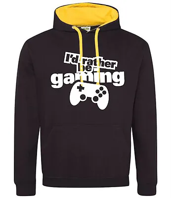 Buy Mens Id Rather Be Gaming Hoodie Hoody Hooded Sweatshirt Gamers Gifts COD Top • 18.99£
