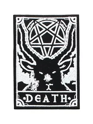 Buy Deadly Tarot: Death Iron On Patch Pentagram Baphomet Black Magic Moon Card  Goth • 3.95£