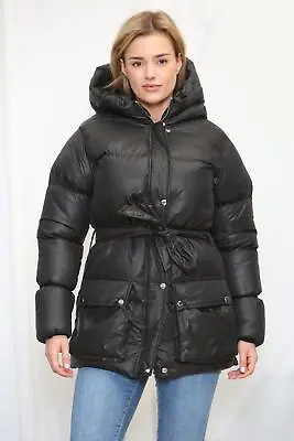 Buy Womens Ladies Quilted Padded Winter Jacket Belt Puffer Zip Thick Warm Coat XS-XL • 29.99£