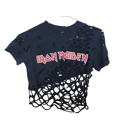 Buy Vintage Iron Maiden Cut-Off T-Shirt Women's Medium Black • 11.34£