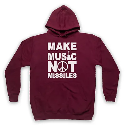 Buy Make Music Not Missiles Protest Anti War Peace Unisex Adults Hoodie • 27.99£