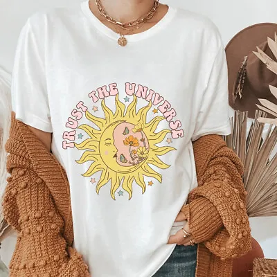 Buy Sun And Moon T Shirt - Trust The Universe - Hippy Vibes %100 Premium Cotton • 12.95£