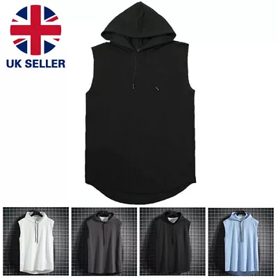 Buy Men Gym Sleeveless Hoodie Fitness Sports Muscle Hooded Vest T-Shirt Tank Top U  • 6.38£