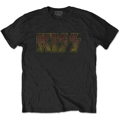 Buy Official Kiss T Shirt Vintage Logo Black Classic Rock Metal Band Tee Gene Unisex • 14.88£