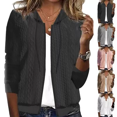 Buy Stylish Outer Jacket Coat Warm Top Casual Hooded Long Sleeve Solid Knitted • 16.74£