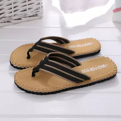 Buy Trendy Men's Flip Flops Slippers Stylish Summer Beach Sandals Shoes (Red) • 13.28£