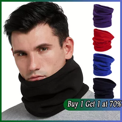 Buy Neck Warmer Fleece Black Cycling Winter Adults Snood Mask Scarf Tube Face Unisex • 3.41£