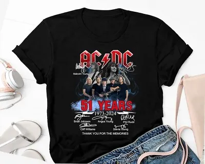 Buy ACDC Band 51st Anniversary 1973-2024 Signature Shirt,90s Vintage AC/DC Band,Gift • 32.68£