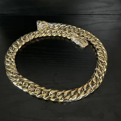 Buy 28” Heavy Faux Gold Cuban Link Chain Costume Jewelry Hip Hop 90s Jewelry Metal • 57.64£