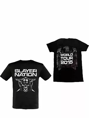Buy Slayer Nation Unisex T Shirt 2015 Tour Dates Graphic Print Size S Gildan Label • 19.99£