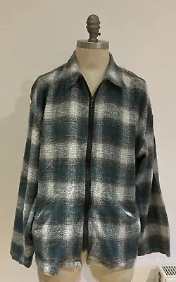 Buy Vintage 1950s  Paragraff  Checked Rockabilly Zip-up Jacket, 23.5  Pit To Pit • 59.99£
