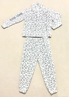 Buy Lady’s Disney Daisy Duck Leopard Print Fleece Pyjamas 2Pcs Set Size M / 12-14 • 13.99£