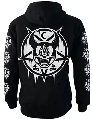 Buy Mickey 666 - Fleece Zip Hoodie, Gothic Satanic Demonic Mouse Evil Cult, Darkside • 35.95£