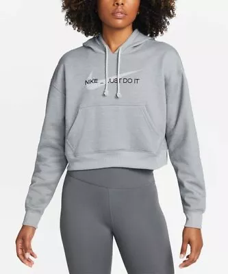 Buy Nike Women's Gray/Black All Time Therma Fit Crop Hoodie (DQ5509-073) Size XL/XXL • 37.88£
