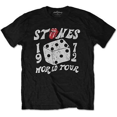 Buy ROLLING STONES Unisex Dice Tour 1972 Black T Shirt S M L XL 2XL BNWT • 12.99£