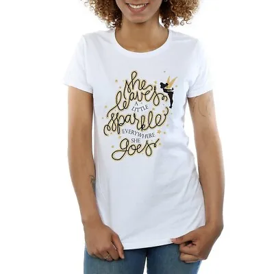 Buy Disney Womens/Ladies Tinkerbell Stars Cotton T-Shirt BI1685 • 22.59£