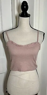 Buy Top Shop Pink Ribbed Crop Tank Top Size 4 Y2k Barbiecore Timeless Capsule Chic • 4.72£