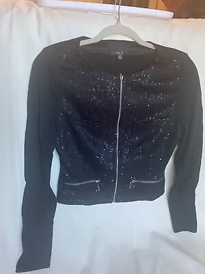 Buy ALT B Women Sequin Jacket Size M Stretch Black Long Sleeve • 10.46£