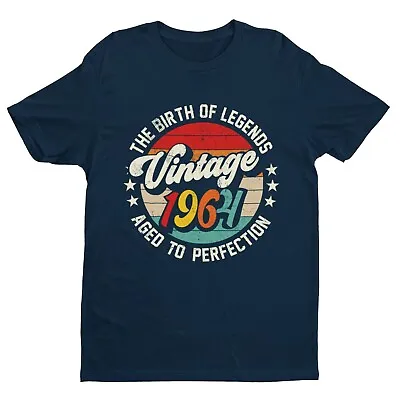 Buy 60th Birthday In 2024 T Shirt Vintage 1964 Birth Of Legends Aged To Perfection • 15.95£