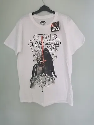 Buy New With Tags: Star Wars The Force Awakens White T-shirt Size L • 9£