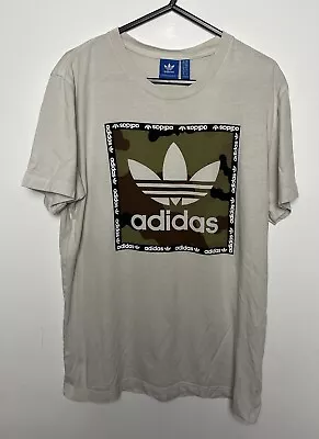 Buy Adidas T-Shirt White Camo Logo Short Sleeve Men’s Size M • 8£
