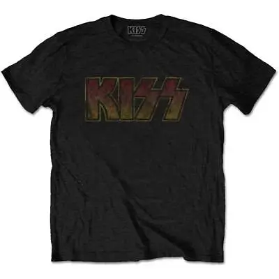 Buy Kiss T-Shirt Vintage Logo Rock Band New Black Official • 14.95£