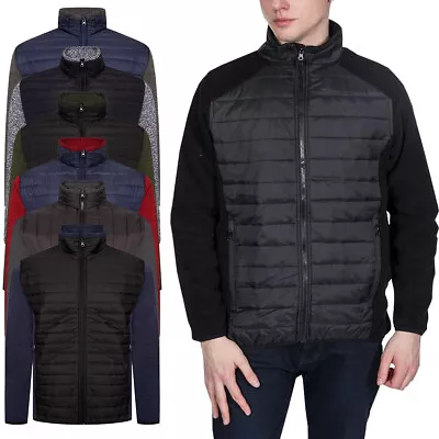 Buy Mens Hybrid Fleece Jacket Plain Full Zip Anti Pockets Pill Work Casual Heavy Top • 14.98£