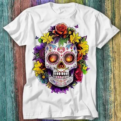 Buy Floral Sugar Skull Day Of The Dead Dia De Muertos T Shirt Top Tee 497 • 6.70£