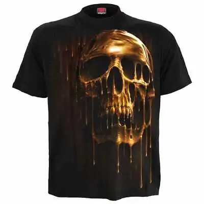 Buy Spiral Direct DRIPPING GOLD Mens Goth/Biker/Rock/Skull/Reaper, T-Shirt, Clothing • 14.45£