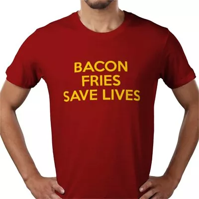 Buy Bacon Fries Save Lives Funny Art Graphic T-shirt Tee - All Sizes • 19.99£