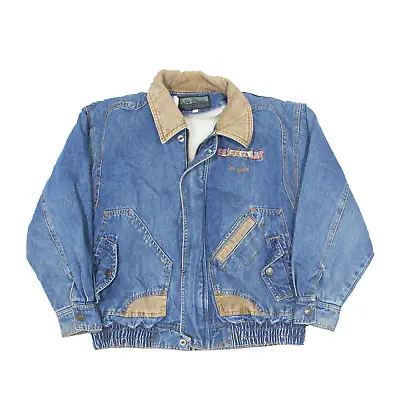 Buy Vintage SKY-ARROW Sherpa Lined Jacket Blue 90s Girls M • 30.99£