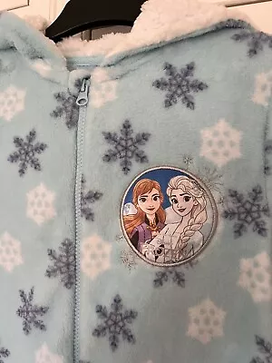 Buy Kids Disney Frozen Warm Fleece All-In-One Pyjamas, 8-9, NEW • 6.50£