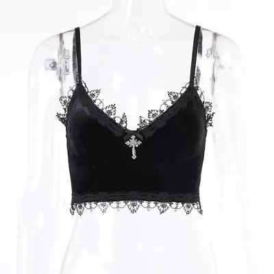 Buy Gothic Women Costume Clothes Party Backless Blouse Tops Lace Vest Sexy Tank Tops • 10.99£