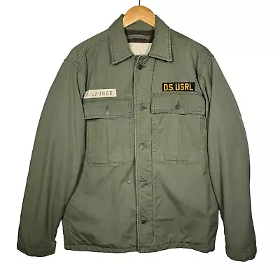 Buy Ralph Lauren Denim & Supply Trucker Jacket Military Patch Wool Lined Green M 42 • 109.99£
