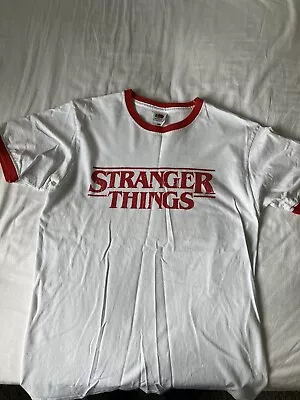 Buy Stranger Things T Shirt Size Medium Men’s White/red Netflix • 2£