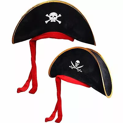 Buy Halloween Pirate Skull & Crossbones Jolly Roger Sea Ship Captain Hat Cap Choose • 5.99£