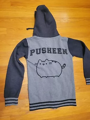 Buy PUSHEEN Cat Gray Black Hoodie Jacket, Logo, Full Zipper, SzXS • 32.02£