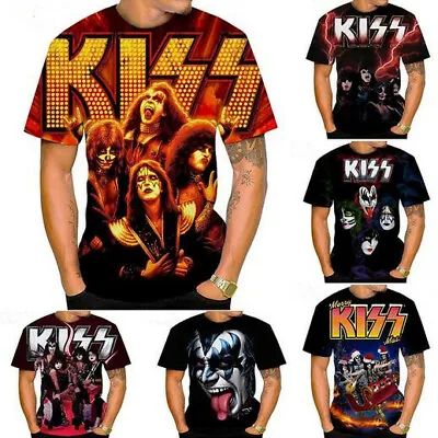 Buy Rock KISS Band 3D Print T-Shirt Women/Mens Fashion Casual Short Sleeve • 9.59£