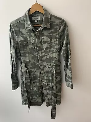 Buy New Look Camouflage Denim Shirt Jacket Size 10 With Belt • 9.95£