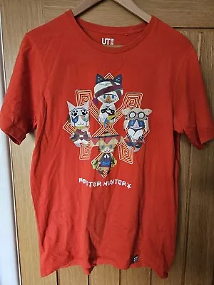 Buy UNIQLO X Monster Hunter Mens T Shirt Red Cats Large • 15.96£