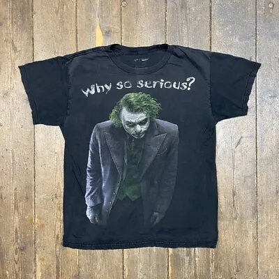 Buy The Dark Knight Joker Graphic T-Shirt Single Stitch Tee Black, Mens Medium • 12£