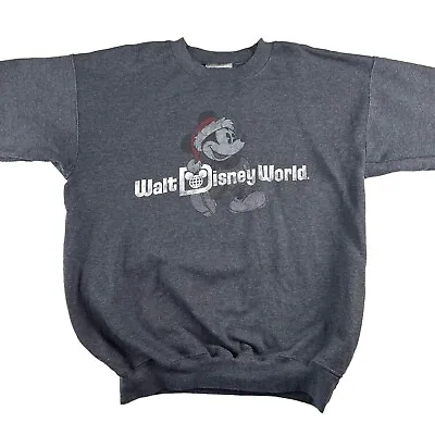 Buy Walt Disney World Hanes Mickey Mouse Christmas Sweater Festive XMAS Grey Small • 12.57£